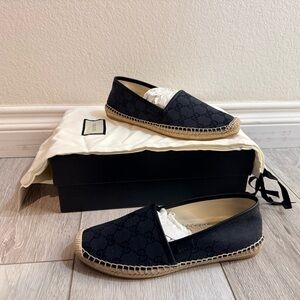 Gucci Navy Espadrille Loafers